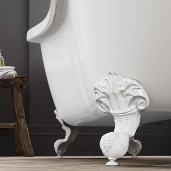 Tonbridge 1750mm Roll Top Bath - White Ball Feet