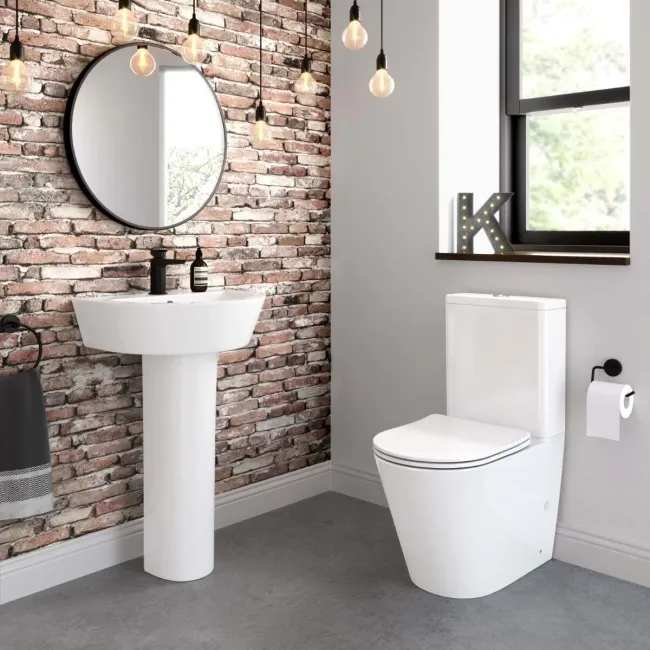 Boston Rimless Close Coupled Toilet With Premium Soft Close Slim Seat