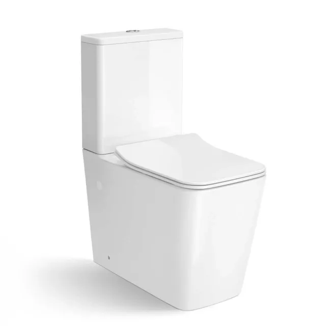 Nevada Rimless Close Coupled Toilet With Premium Soft Close Slim Seat
