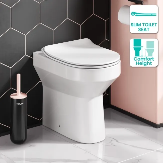 Denver Rimless Comfort Height Back To Wall Toilet With Premium Soft Close Slim Seat