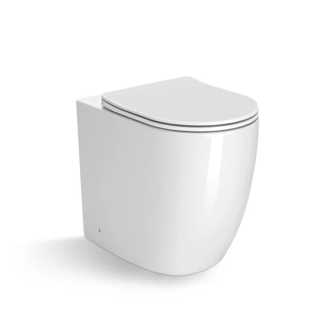 Utah Rimless Comfort Height Back To Wall Toilet With Premium Soft Close Slim Seat