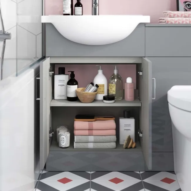 Quartz Stone Grey Basin Vanity and Back To Wall Toilet Unit 1050mm