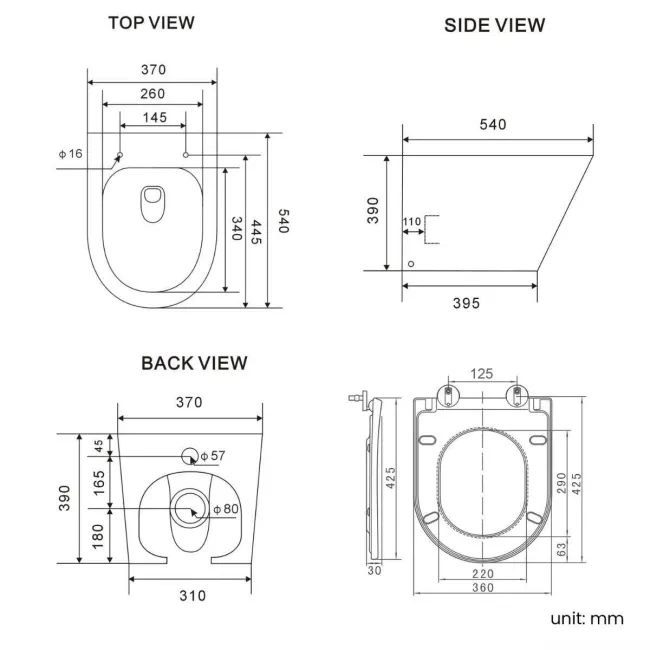 Harper Navy Blue Back To Wall Unit and Boston Toilet