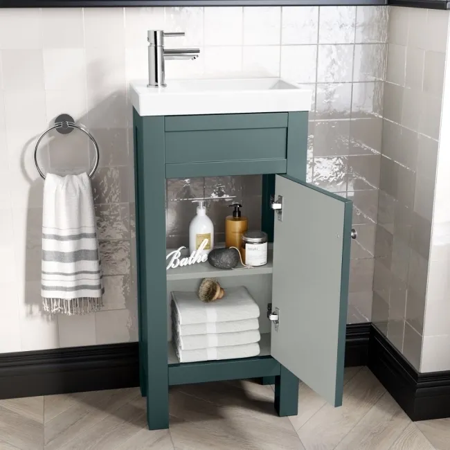 Bermuda Midnight Green Cloakroom Basin Vanity 400mm