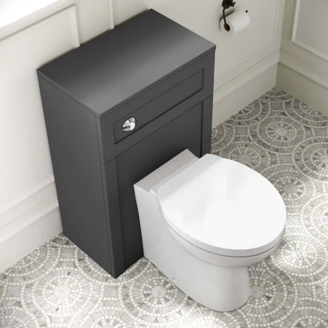 Capri Slate Grey Combination Vanity Basin and Austin Toilet 1150mm - Chrome Handles