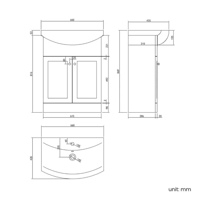 Capri Slate Grey Combination Vanity Basin and Houston Toilet 1150mm - Chrome Handles