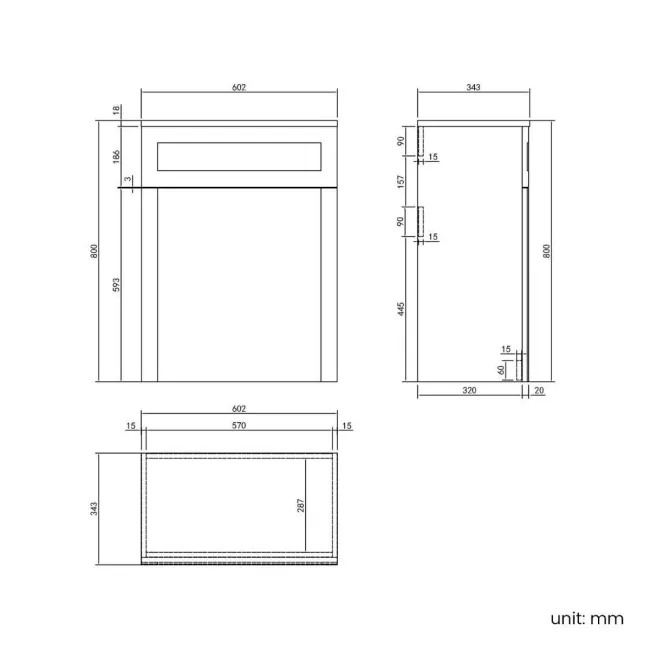 Capri Slate Grey Combination Vanity Basin and Houston Toilet 1350mm - Chrome Handles