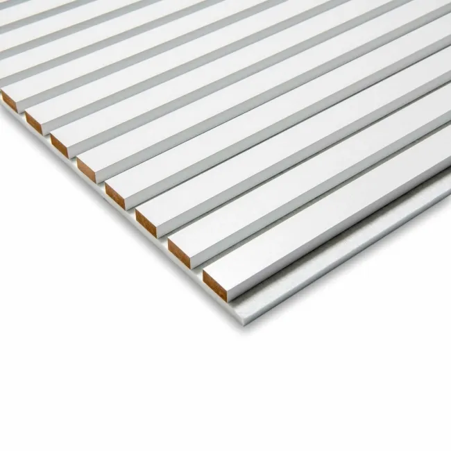 Trepanel® All White on White Felt Acoustic Wood Slat Panels
