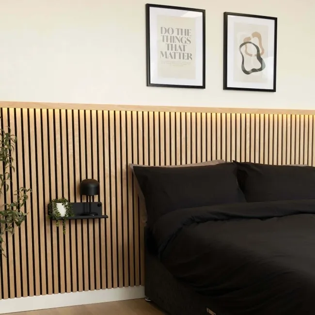 Trepanel® Oak Wood Acoustic Panel Top Trim with Lighting Option