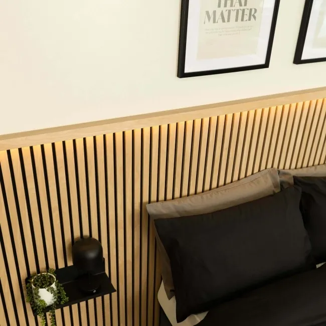 Trepanel® Oak Wood Acoustic Panel Top Trim with Lighting Option