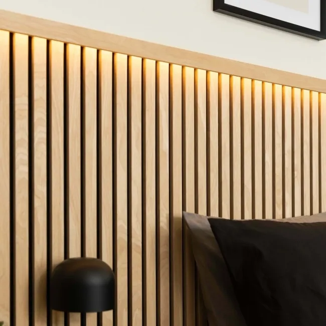 Trepanel® Oak Wood Acoustic Panel Top Trim with Lighting Option