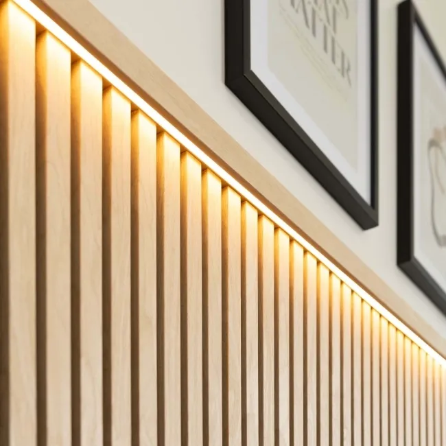 Trepanel® Oak Wood Acoustic Panel Top Trim with Lighting Option