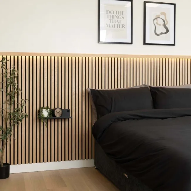 Trepanel® Oak Wood Acoustic Panel Top Trim with Lighting Option