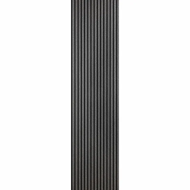 Trepanel Design® Grey Slate Effect Slat on Black Felt Wall Panels