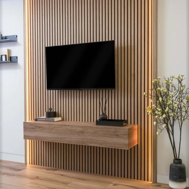 Trepanel® Smoked Oak Wood Acoustic Panel Top Trim with Lighting Option