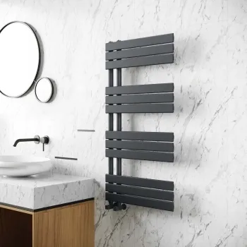 Seville Anthracite Designer Flat Panel Heated Towel Rail 1200x600mm