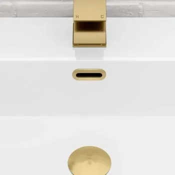 Brushed Brass Oval Basin Overflow Ring