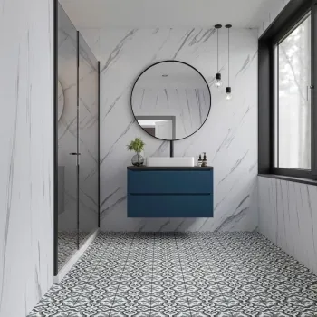 Trepanel Aqua® Matt Carrara Marble Effect PVC Shower Wall Panel