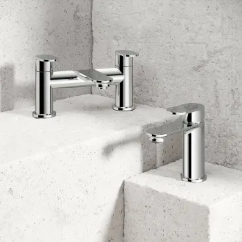 Anker Chrome Basin & Bath Mixer Tap Set