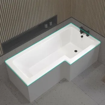 L Shaped 1700 Shower Bath - Right Handed