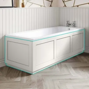 Traditional Cotton White Wooden Bath Panel Pack 1700x680mm
