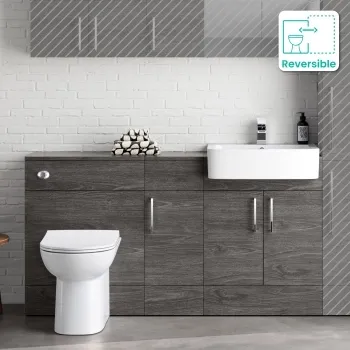 Harper Charcoal Elm Combination Vanity Basin and Aruba Toilet 1500mm