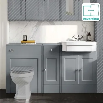 Monaco Dove Grey Combination Vanity Traditional Basin 1500mm (Excludes Pan & Cistern)
