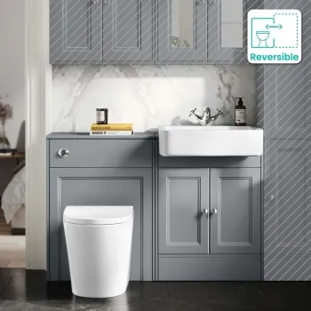Monaco Dove Grey Combination Vanity Basin and Boston Toilet 1200mm