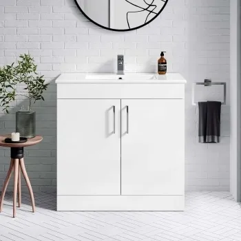 Mersey Gloss White Basin Vanity 800mm