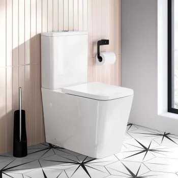 Nevada Rimless Close Coupled Toilet With Premium Soft Close Seat