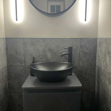 Mollie Black Framed Round Mirror Cabinet 500mm