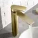 Lune Brushed Brass High Rise Basin Mixer Tap