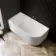 Barnet 1500mm Fluted Curved Corner Bath - Left Handed
