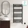 Naples Electric Premium Matt Black Straight Heated Towel Rail 1200x600mm