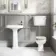 Hudson Traditional Low-Level Toilet With Chalk White Seat & Pedestal Basin - Double Tap Hole