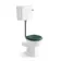 Hudson Traditional Low-Level Toilet With Midnight Green Seat & Pedestal Basin - Single Tap Hole