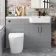 Harper Stone Grey Combination Vanity Basin and Boston Toilet 1200mm - Black Accents - Right Handed