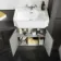 Monaco Graphite Grey Combination Vanity Traditional Basin and Hudson Toilet with Wooden Seat 1500mm