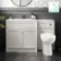 Milos Cotton White Combination Vanity Basin and Austin Toilet 1300mm - Chrome Handles
