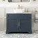 Lucia Inky Blue Vanity with Marble Top & Curved Counter Top Basin 1030mm - Brass Knurled Handles