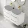 Omaha Gloss White Wall Hung Drawer Vanity with Marble Top 1200mm (Excludes Counter Top Basin) - Brushed Brass Accents