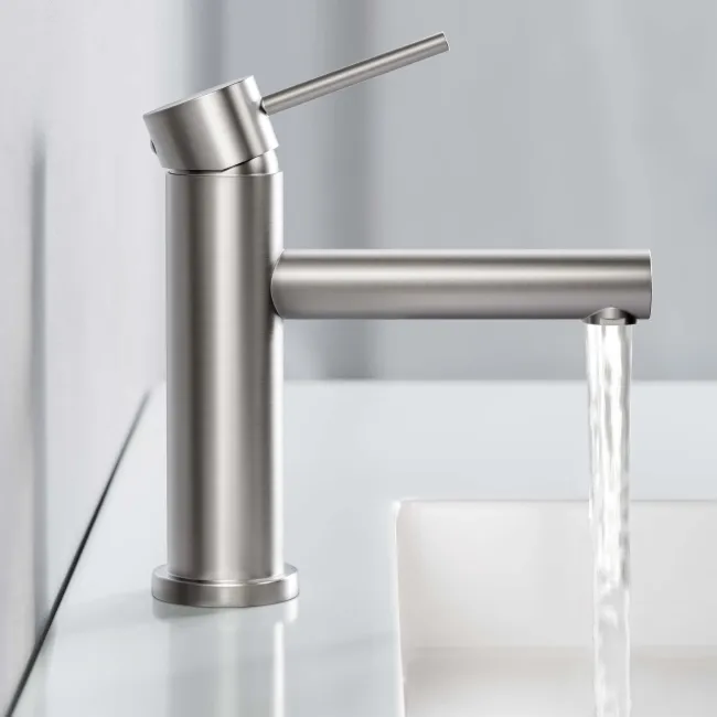 Don Brushed Stainless Steel Basin Mixer Tap