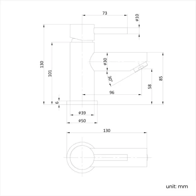 Wye Chrome Cloakroom Basin Mixer Tap