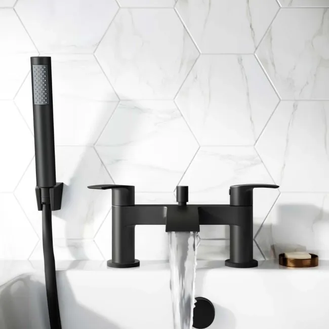 Severn Matt Black Bath Filler & Handheld Shower