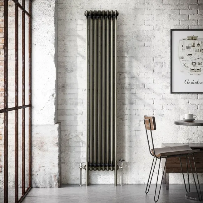 Athens Raw Metal Triple Column Vertical Traditional Radiator 1800x380mm