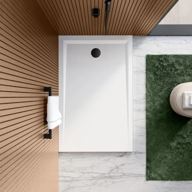 Sydney Low Profile Rectangular Gloss White Stone Shower Tray 1500x700mm