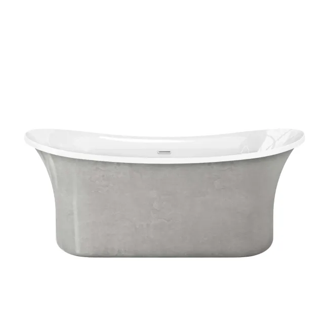 Trafalgar Silver Effect 1700mm Freestanding Roll Top Slipper Bath