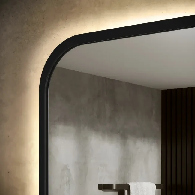 Mila Black Framed Backlit llluminated LED Mirror 600x1200mm