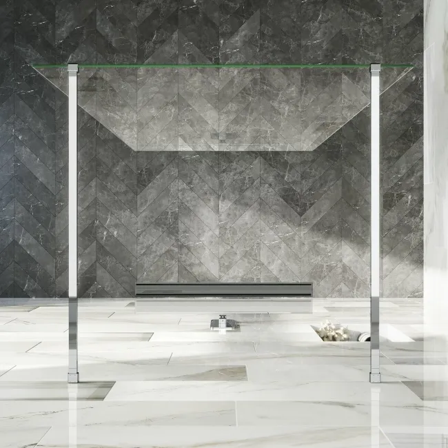 Copenhagen Easy Clean 8mm Walk Through Wet Room Shower Glass Panel 1400mm