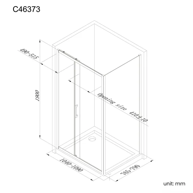 Hamburg Brushed Brass Easy Clean 8mm Sliding Shower Enclosure 1100x800mm - Easy Fix